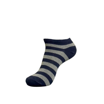 Navy & Grey Striped Low-Cut Ankle Socks for Men